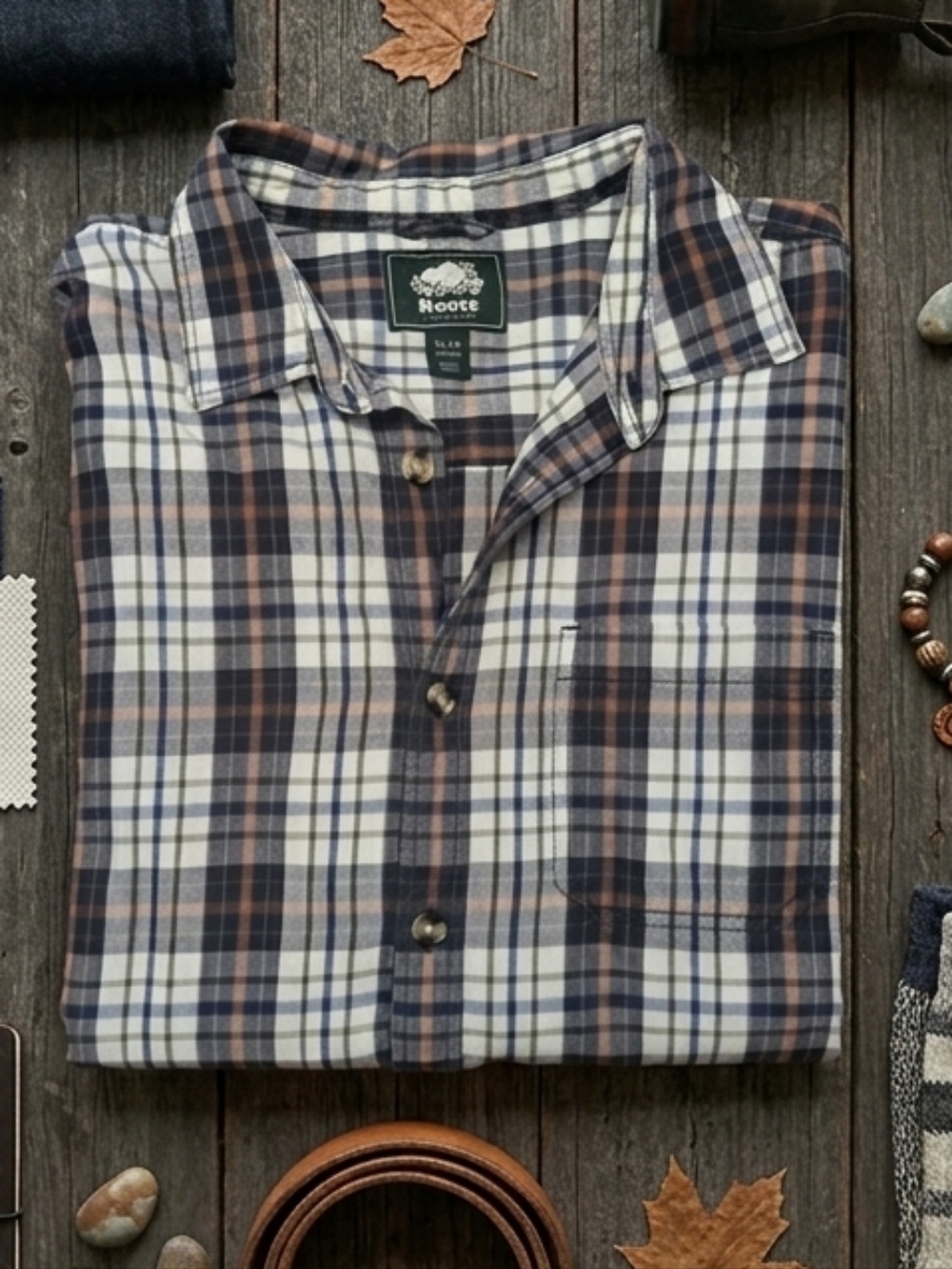 Roots Men's Plaid Button-Down Long Sleeve Cotton Shirt Size XL Pocket Unisex